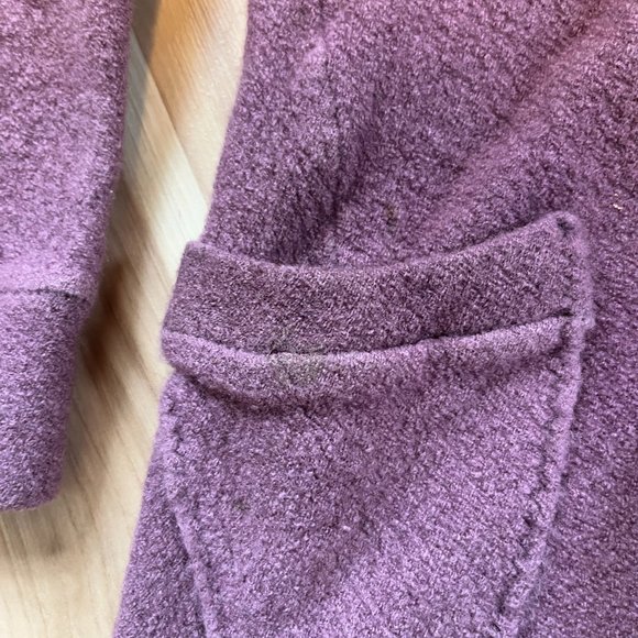 Handmade ORGANIC lilac merino wool kids hoodie, girls 6-7. - Picture 3 of 4